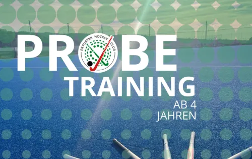 Grafik mit Text "PROBE TRAINING" und Symbolen eines Netzwerks.